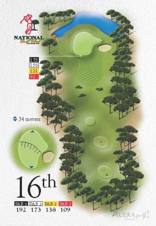National — hole 16 — Original National course planner