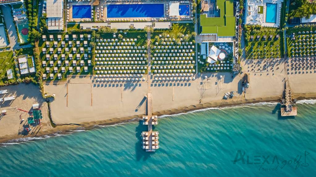 Private beach and pier at Maxx Royal Belek